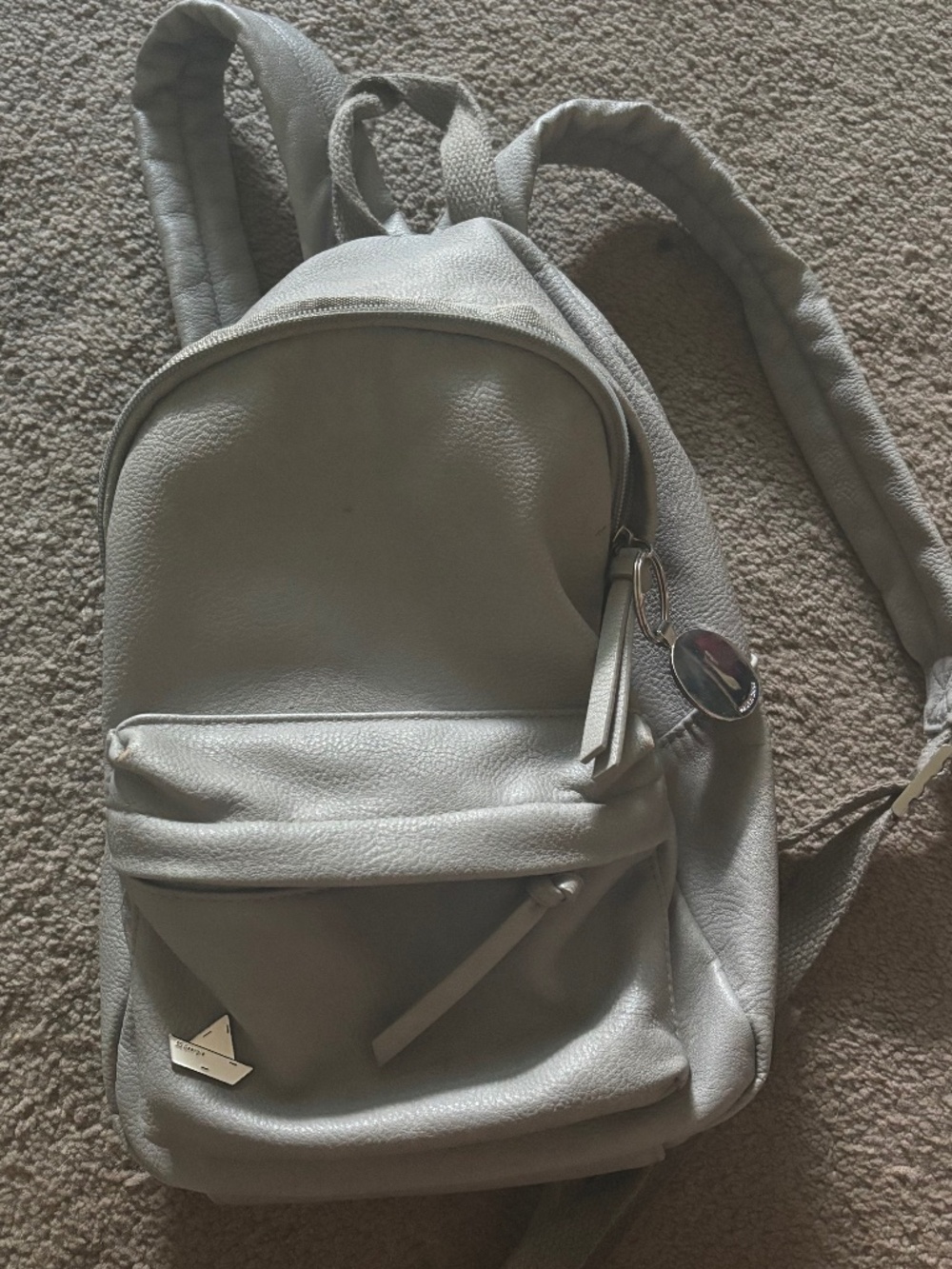 Grey mini backpack coquette basics purse gray with pockets